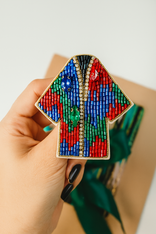 Broche Tchapan en perles de rocaille